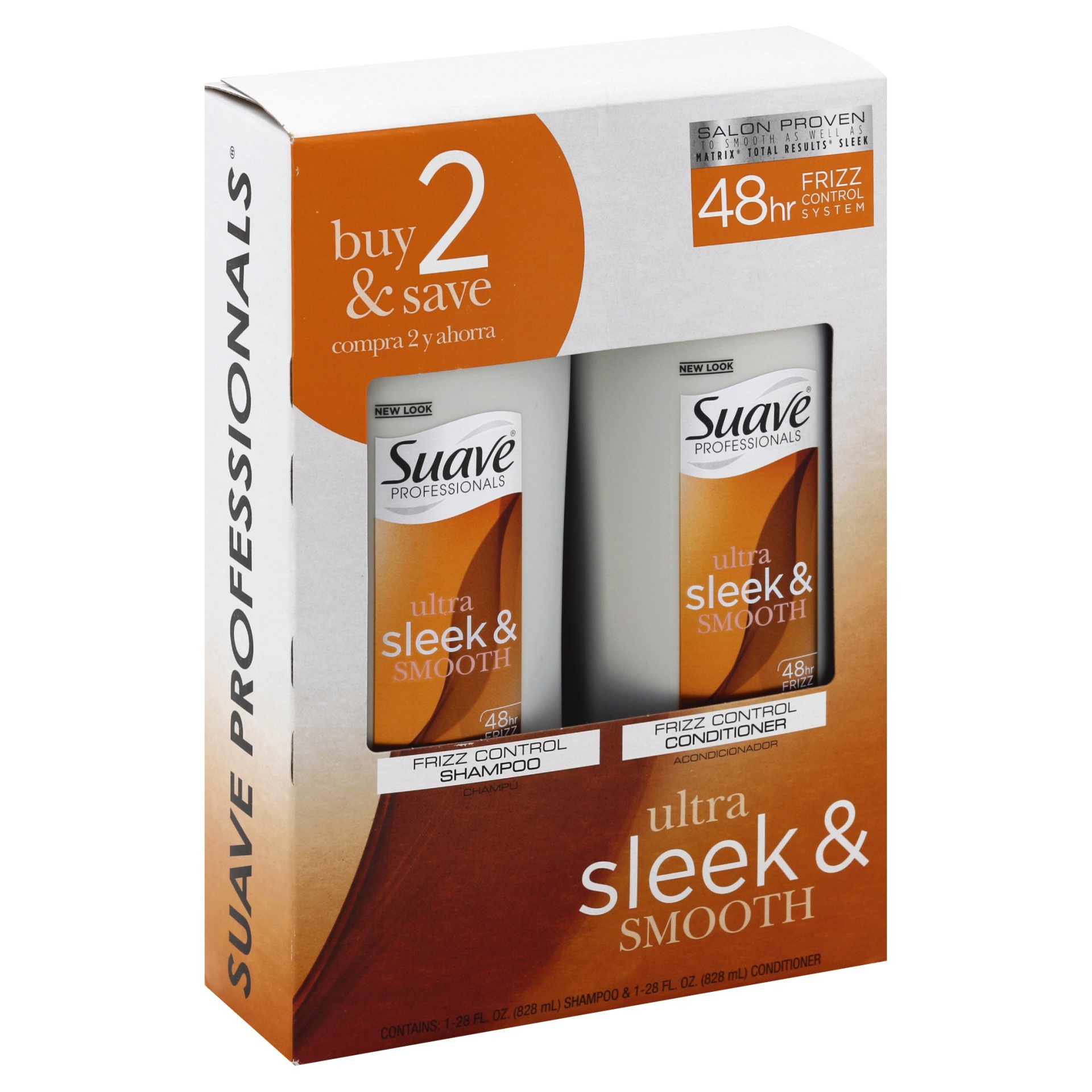 slide 1 of 7, Suave Professionals Sleek Shampoo and Conditioner, 50 fl oz