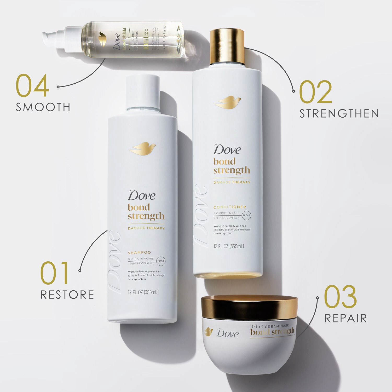 slide 13 of 15, Dove 10 in 1 Bond Shield Serum, 3.3 fl oz