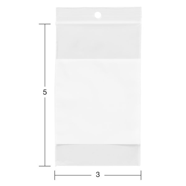 slide 3 of 4, Office Depot Brand Reclosable Bags With Write-On Panel, 3'' X 5'', Box Of 100, 100 ct