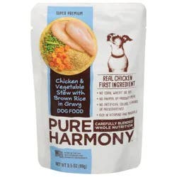 Pure Harmony Dog Food Chicken & Vegetable Stew With Brown Rice In Gravy Dog Food Pouch