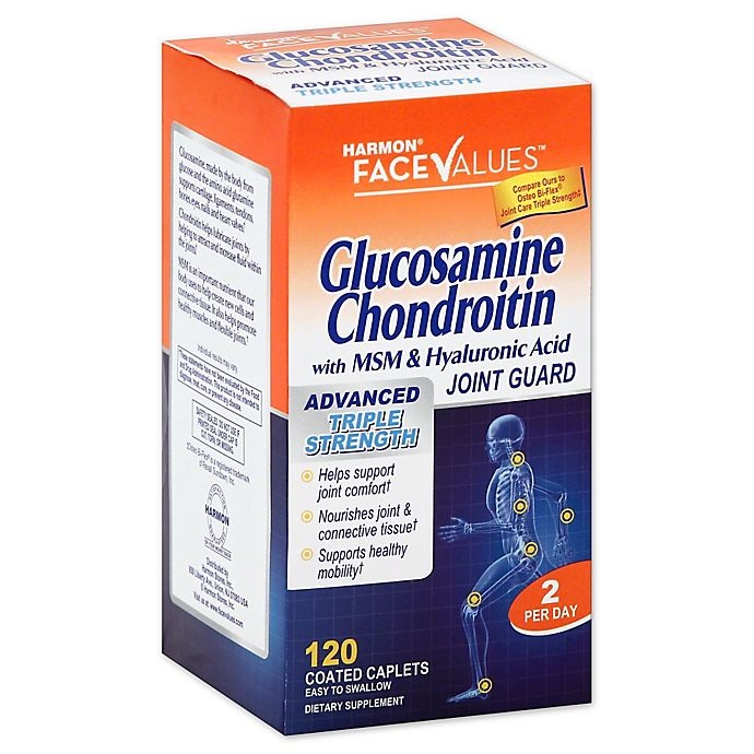 slide 1 of 1, Harmon Face Values Triple Strength Glucosamine Chondroitin Caplets, 120 ct