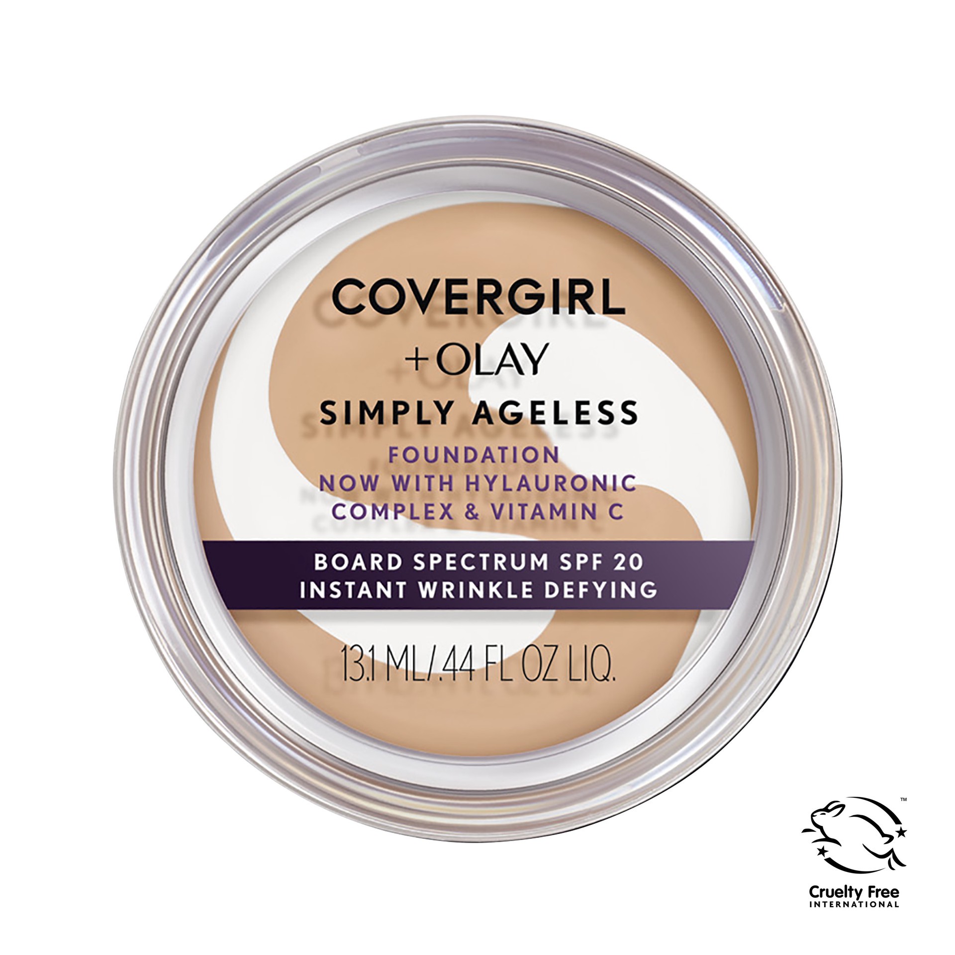 slide 1 of 6, Covergirl COVERGIRL & Olay Simply Ageless Instant Wrinkle-Defying Foundation with SPF 28, Soft Honey 255, 0.40 oz (12 g), 1 ct