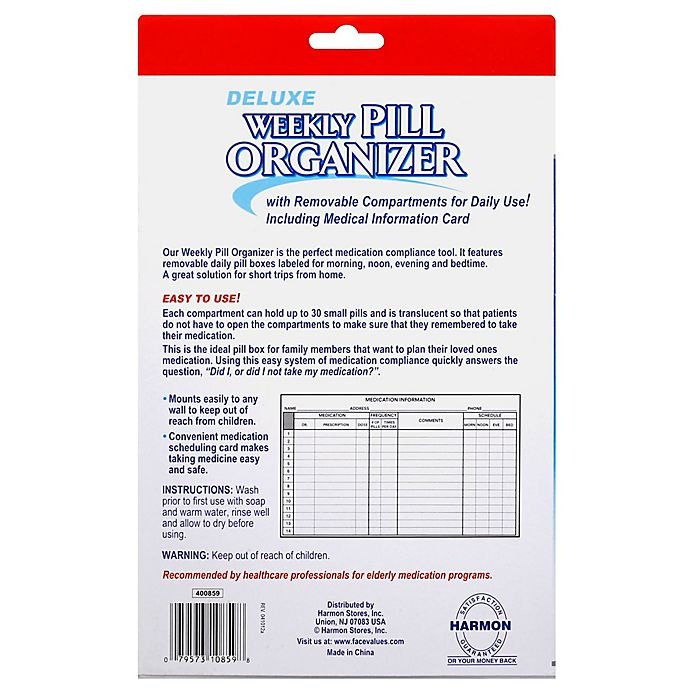 slide 3 of 3, Harmon Face Values One Week Plus Today Large Deluxe Pillbox, 1 ct