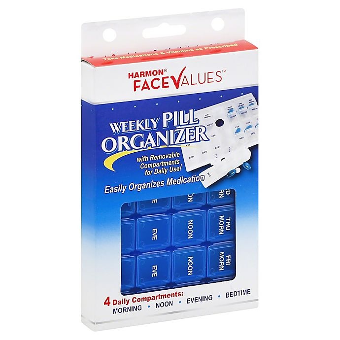 slide 1 of 1, Harmon Face Values Weekly Pill Organizer Box, 1 ct