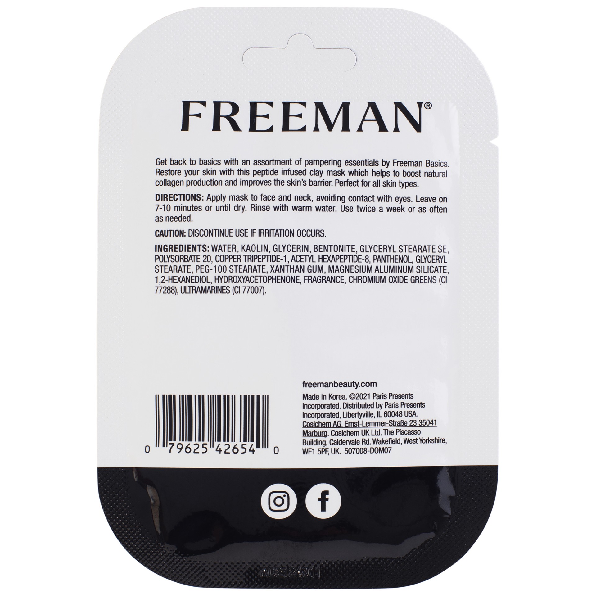 slide 2 of 2, Freeman Basics Restorative Peptides Clay Facial Mask, 0.33 fl oz