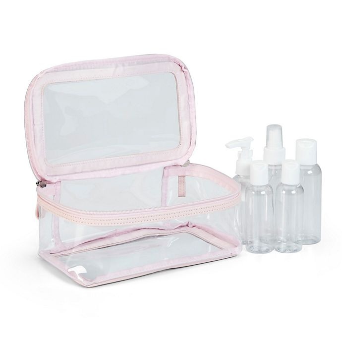 slide 2 of 2, Allegro Basics Basic Travel Organizer with Bottle - Clear/Pink, 1 ct