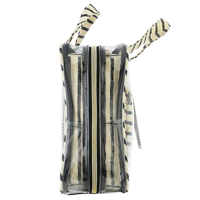 slide 3 of 4, Sophia Joy Striped Makeup Tote Bag, 4 ct