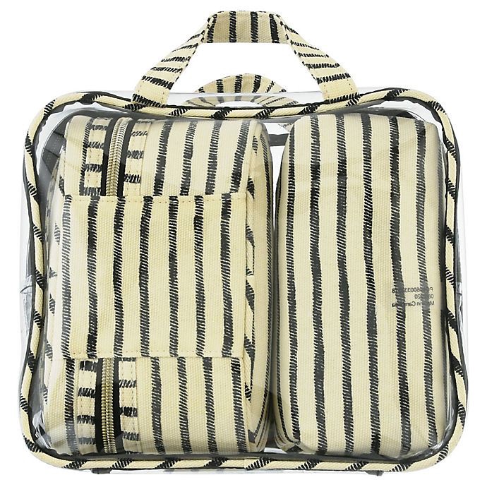 slide 4 of 4, Sophia Joy Striped Makeup Tote Bag, 4 ct