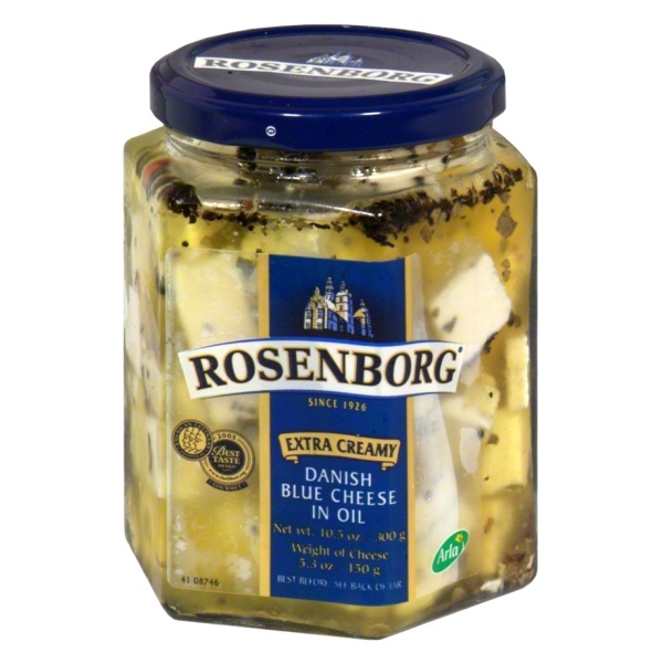 slide 1 of 1, Rosenborg Extra Creamy Danish Blue Cheese In Oil, 10.5 oz