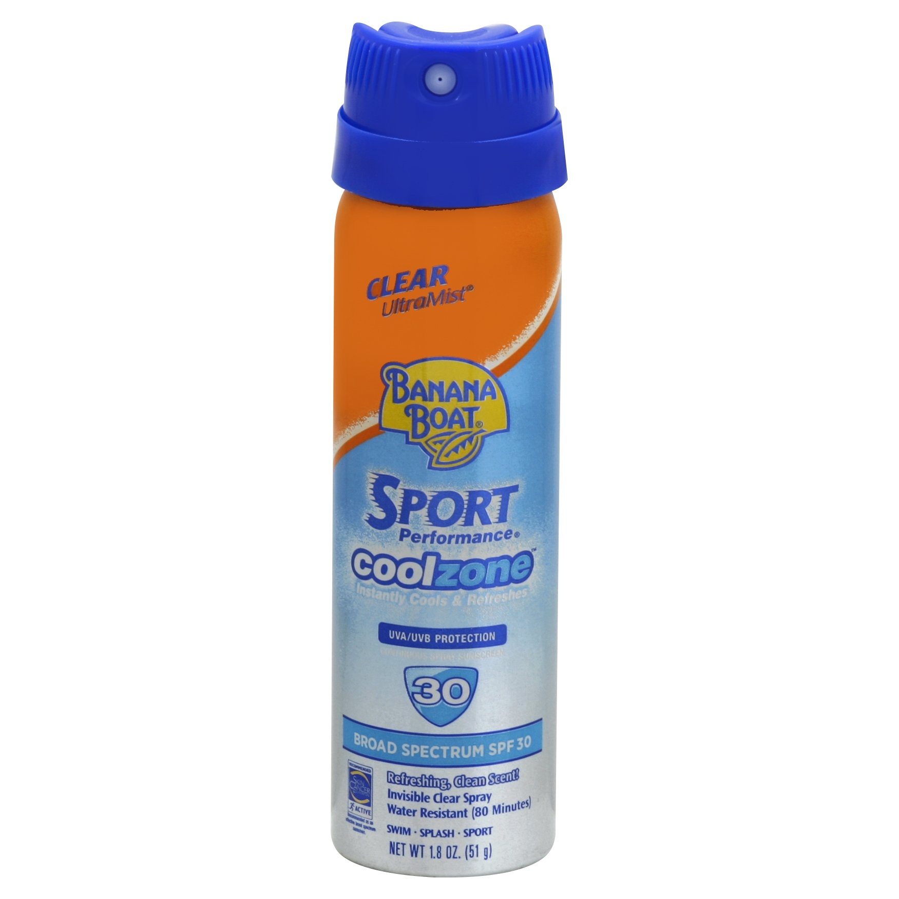 slide 1 of 3, Banana Boat Sport CoolZone Clear Sunscreen Spray - SPF, 30 x 1.8 oz