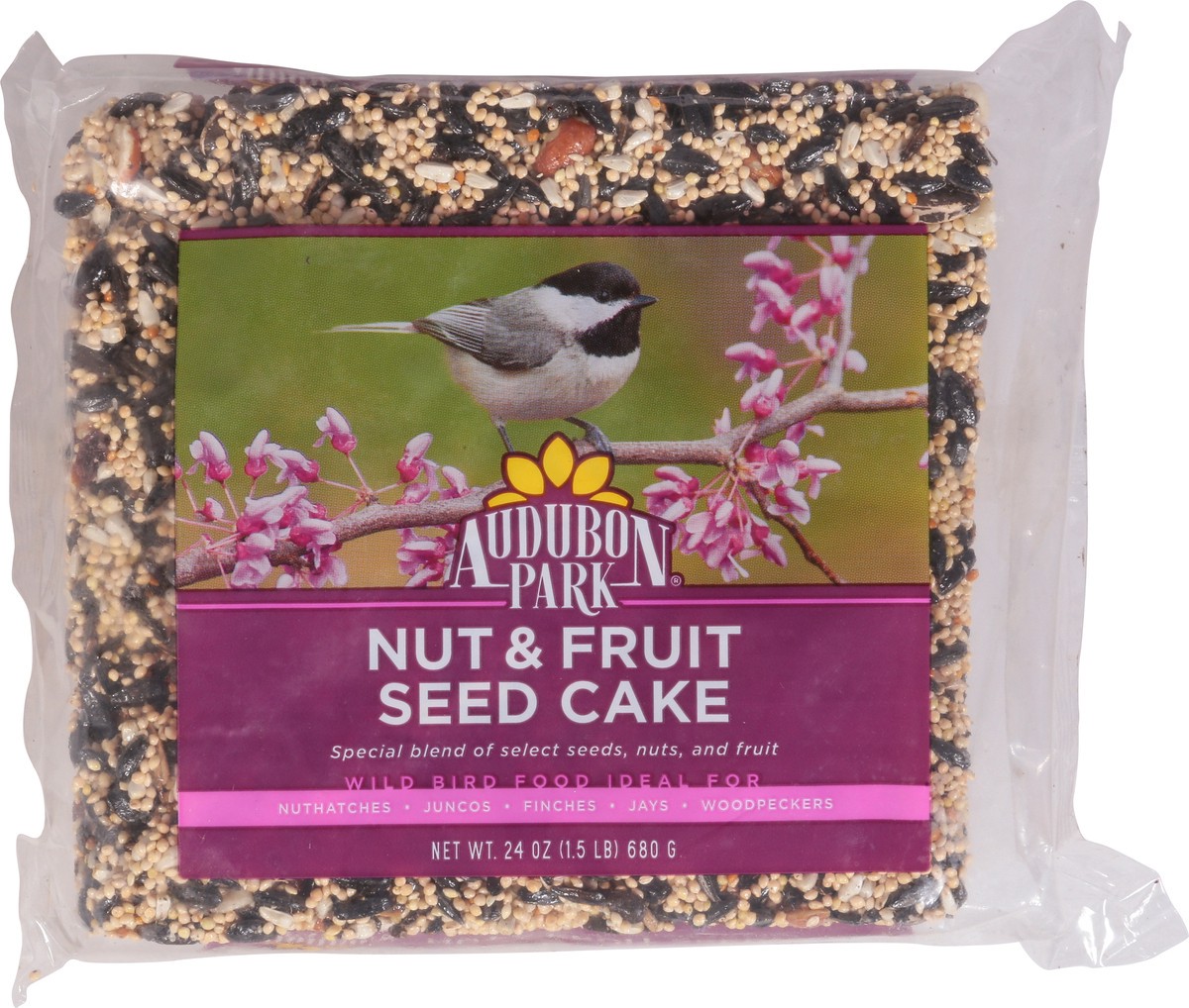 slide 3 of 9, Audubon Park Nut & Fruit Seed Cake Wild Bird Food 24 oz, 24 oz