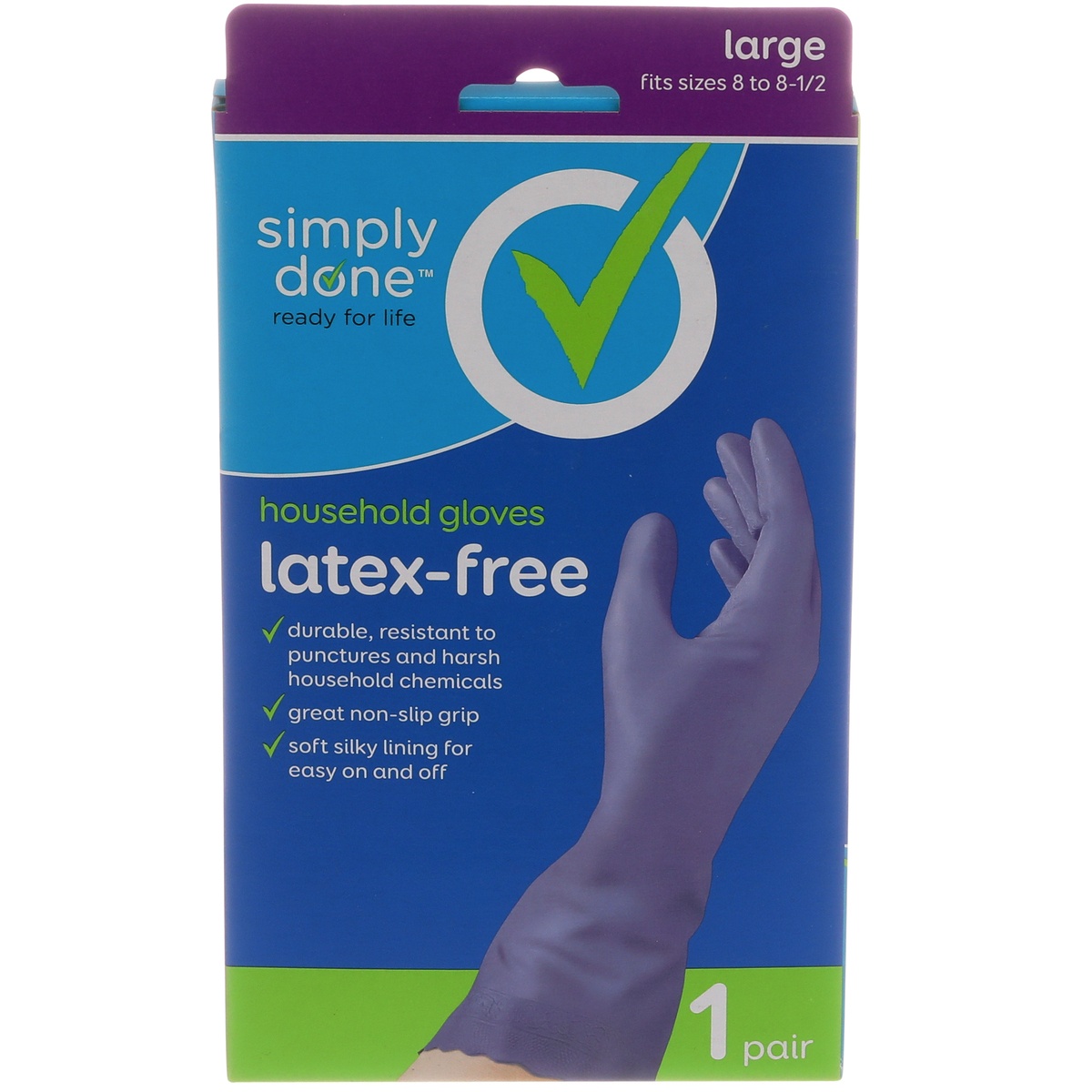 slide 1 of 1, Simply Done Latexfree Large Household Gloves, 1 ct