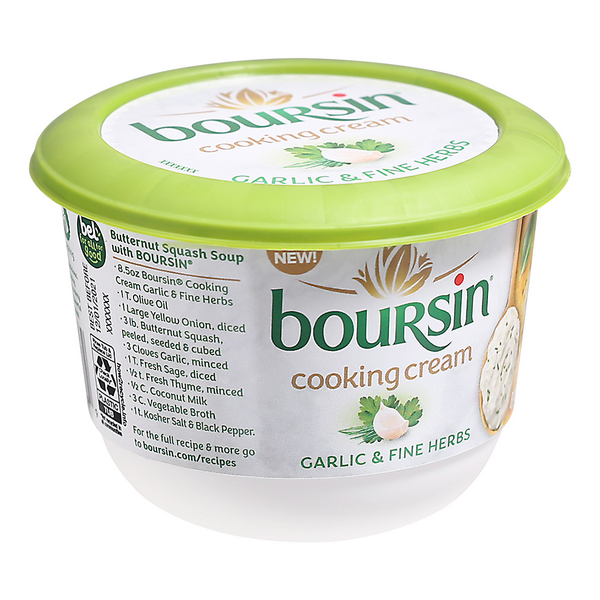 slide 1 of 1, Boursin Cooking Cream, Garlic & Fine Herbs, 8.46 oz