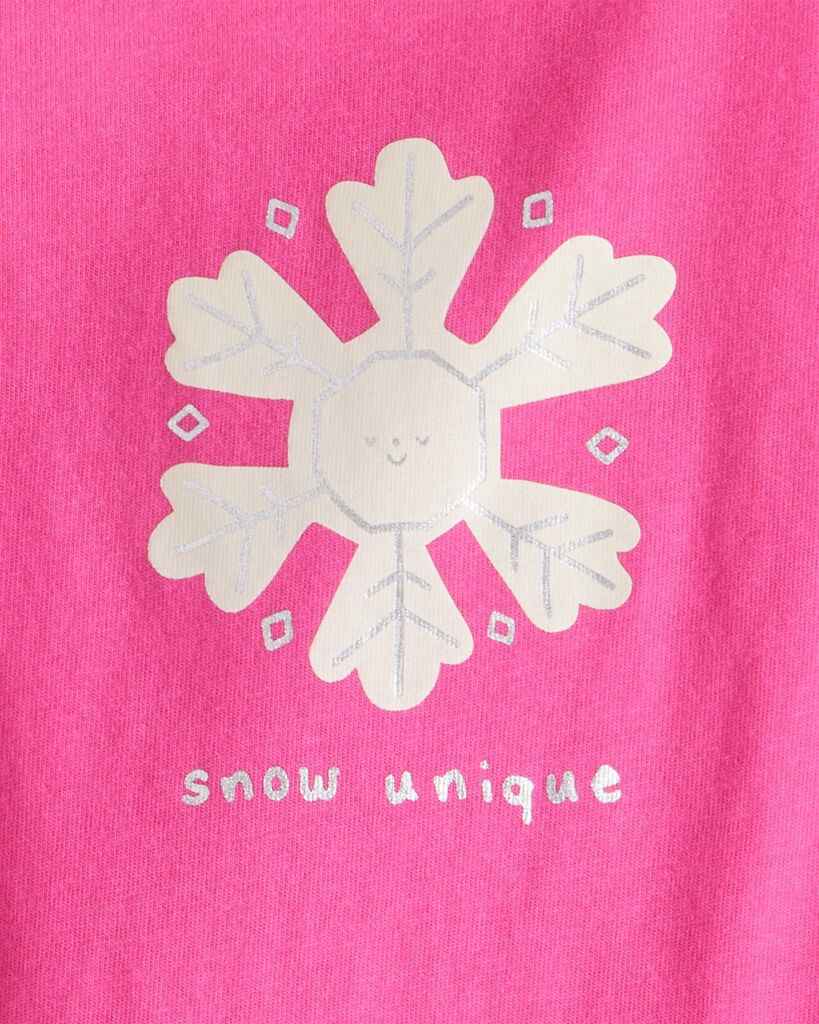 slide 2 of 2, Carter's Baby Girl Snowflake Long-Sleeve Graphic Bodysuit - Pink Fuchsia 12M, 1 ct