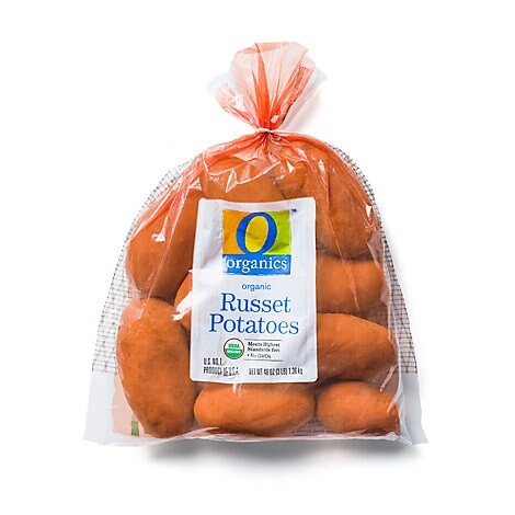 slide 1 of 1, Organic Russett Potatoes Prepackaged, 3 lb