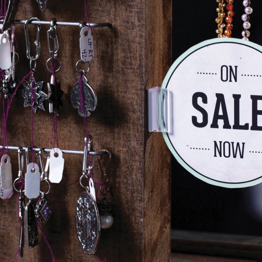 slide 2 of 3, Deflect-O Supergrip Sign Holder, Clear, 50 ct; 1/2 in x 1 in x 1/2 in