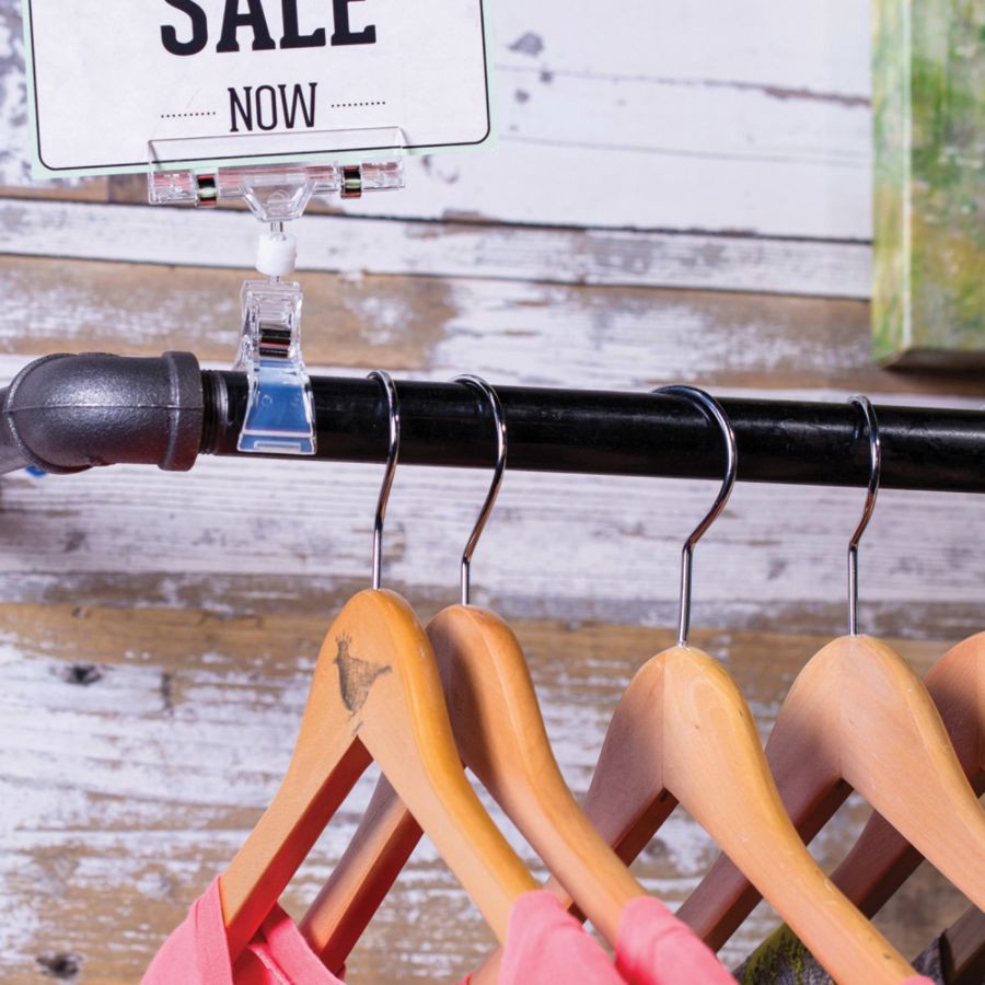 slide 3 of 3, Deflect-O Versagrip Sign Holder with Large Clip, Clear, 5 ct