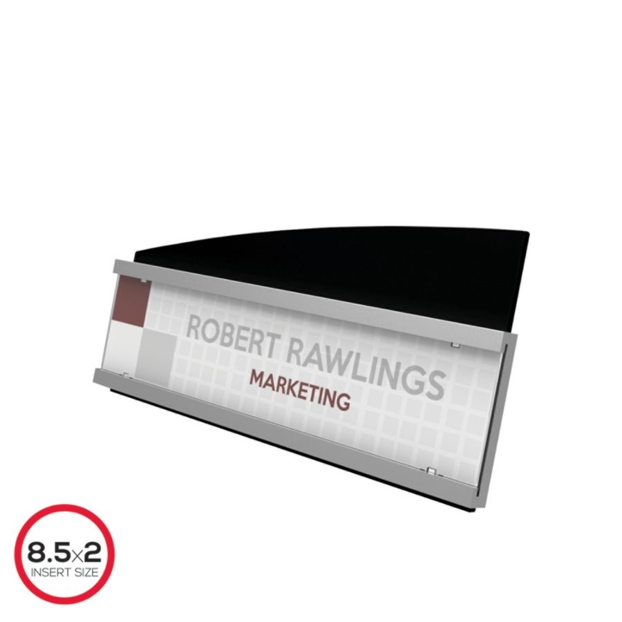 slide 2 of 10, Deflect-O Interior Image Nameplate Sign Holder, Silver & Black, 1 ct
