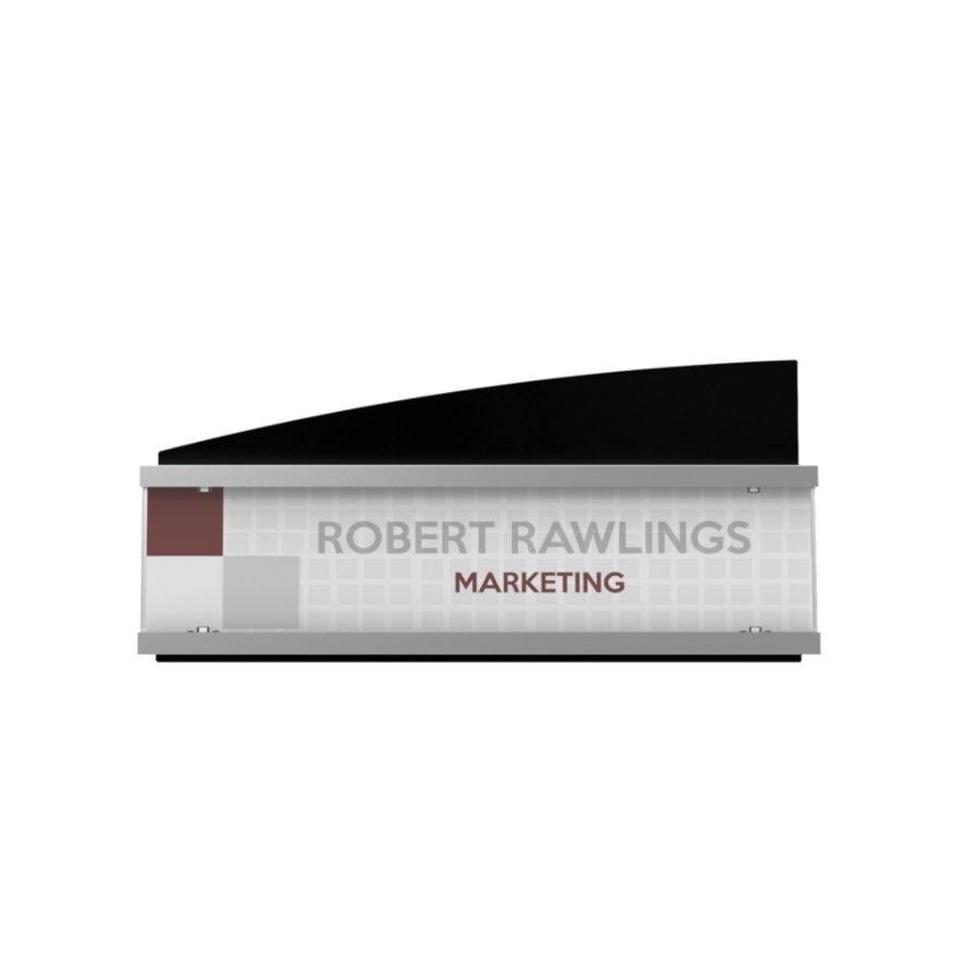 slide 10 of 10, Deflect-O Interior Image Nameplate Sign Holder, Silver & Black, 1 ct