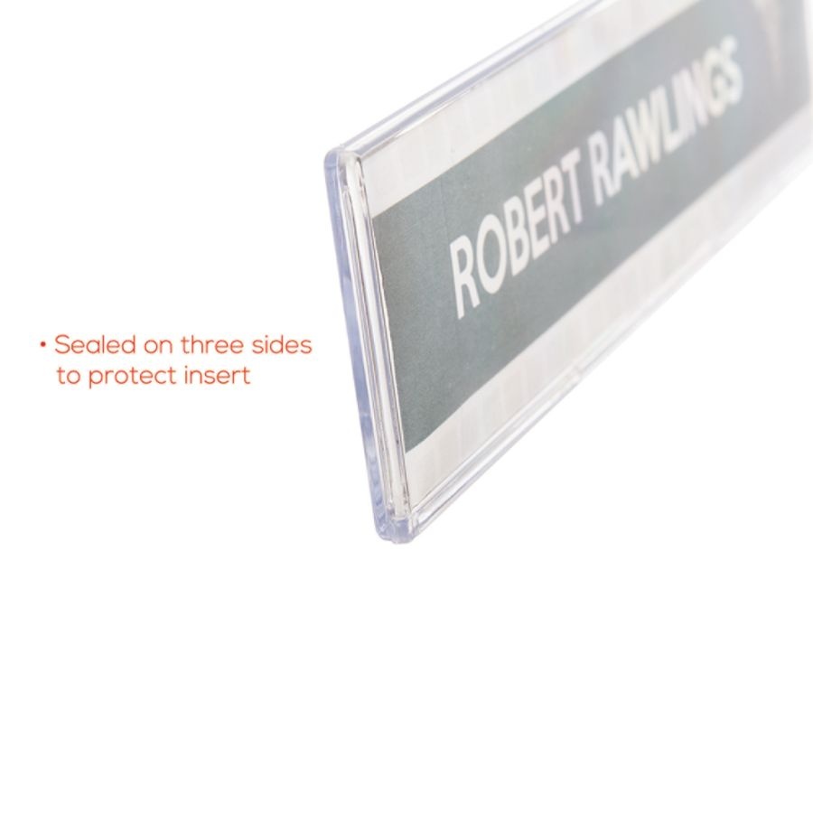 slide 4 of 10, Deflect-O Cubicle Nameplate Sign Holder, Clear, 1 ct