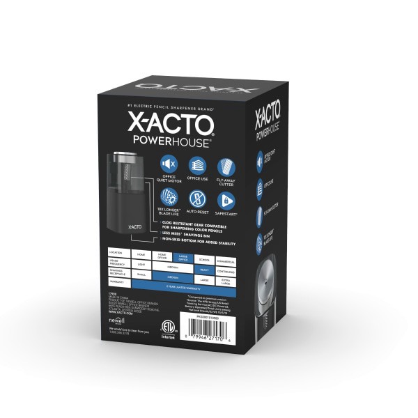 slide 9 of 9, X-ACTO PowerHouse Desktop Electric Pencil Sharpener Black, 1 ct