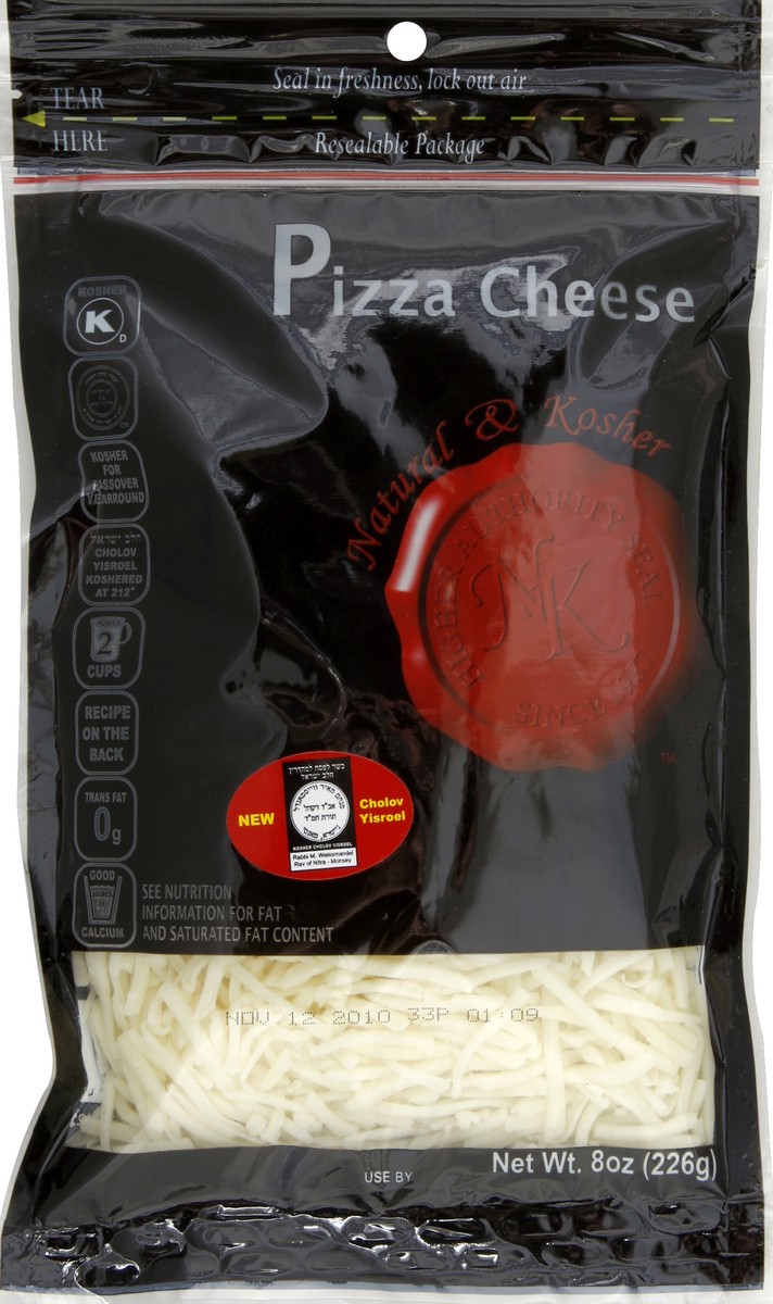 slide 2 of 3, Natural & Kosher Pizza Shredded Cheese, 8 oz