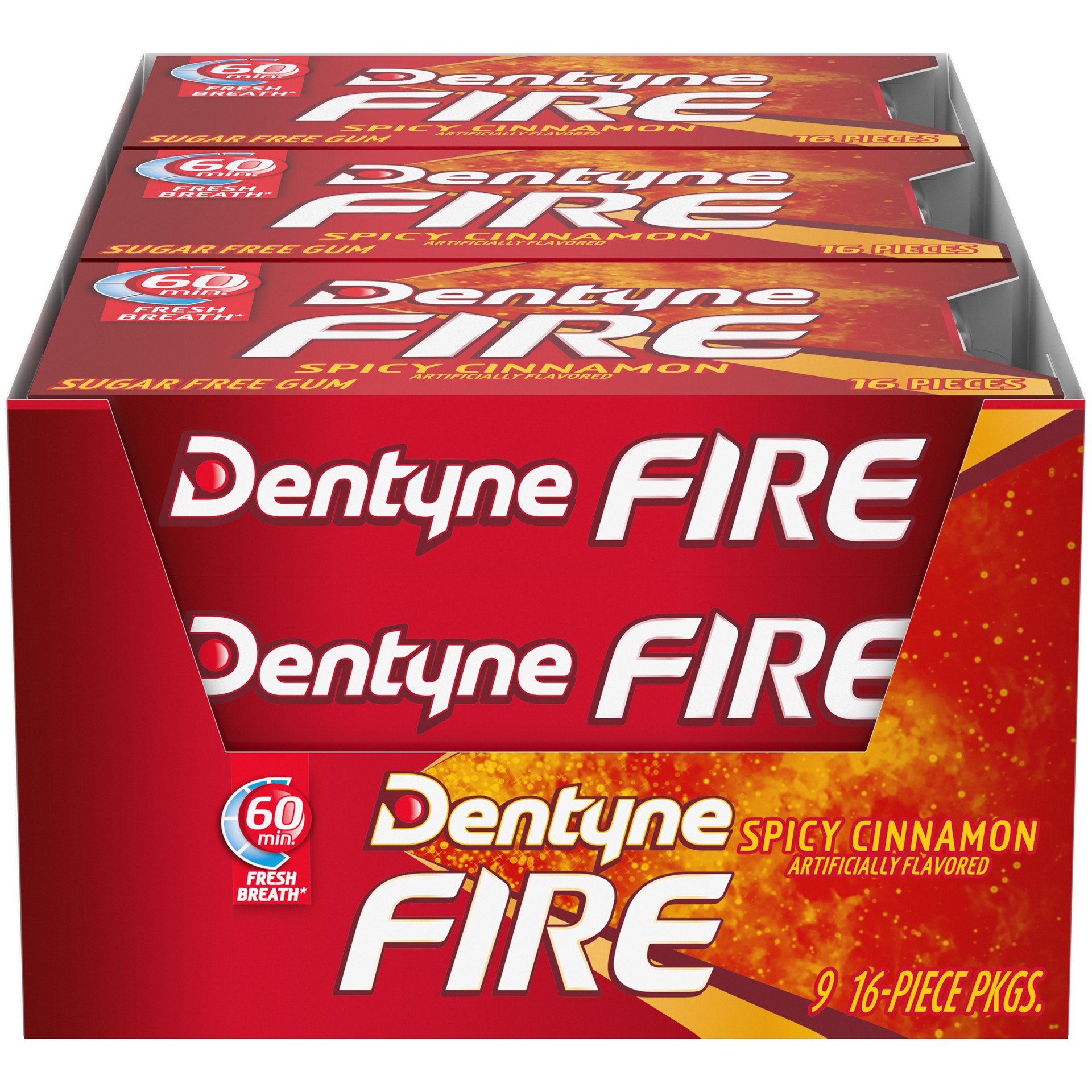 slide 1 of 9, Dentyne Fire Cinnamon, 9 ct