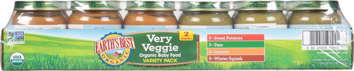 slide 3 of 14, Earth's Best Organic 2 (6 Months+) Very Veggie Baby Food Variety Pack 12 - 4 oz Jars, 12 ct; 4 oz