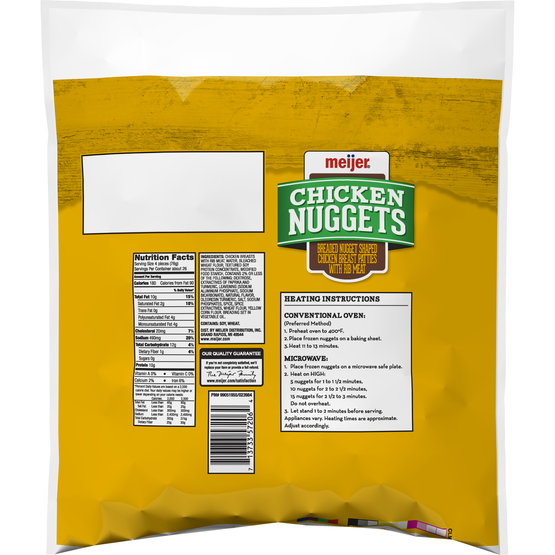 slide 4 of 9, MEIJER FC CKN Nuggets Breaded Nugget Shaped Chicken Breast Patties w/ RMT, 2 kg