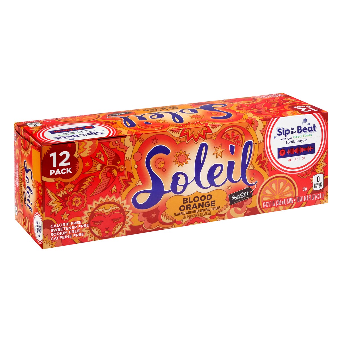 slide 6 of 9, Soleil 12 Pack Blood Orange Sparkling Water 12 ea, 12 ct; 12 fl oz