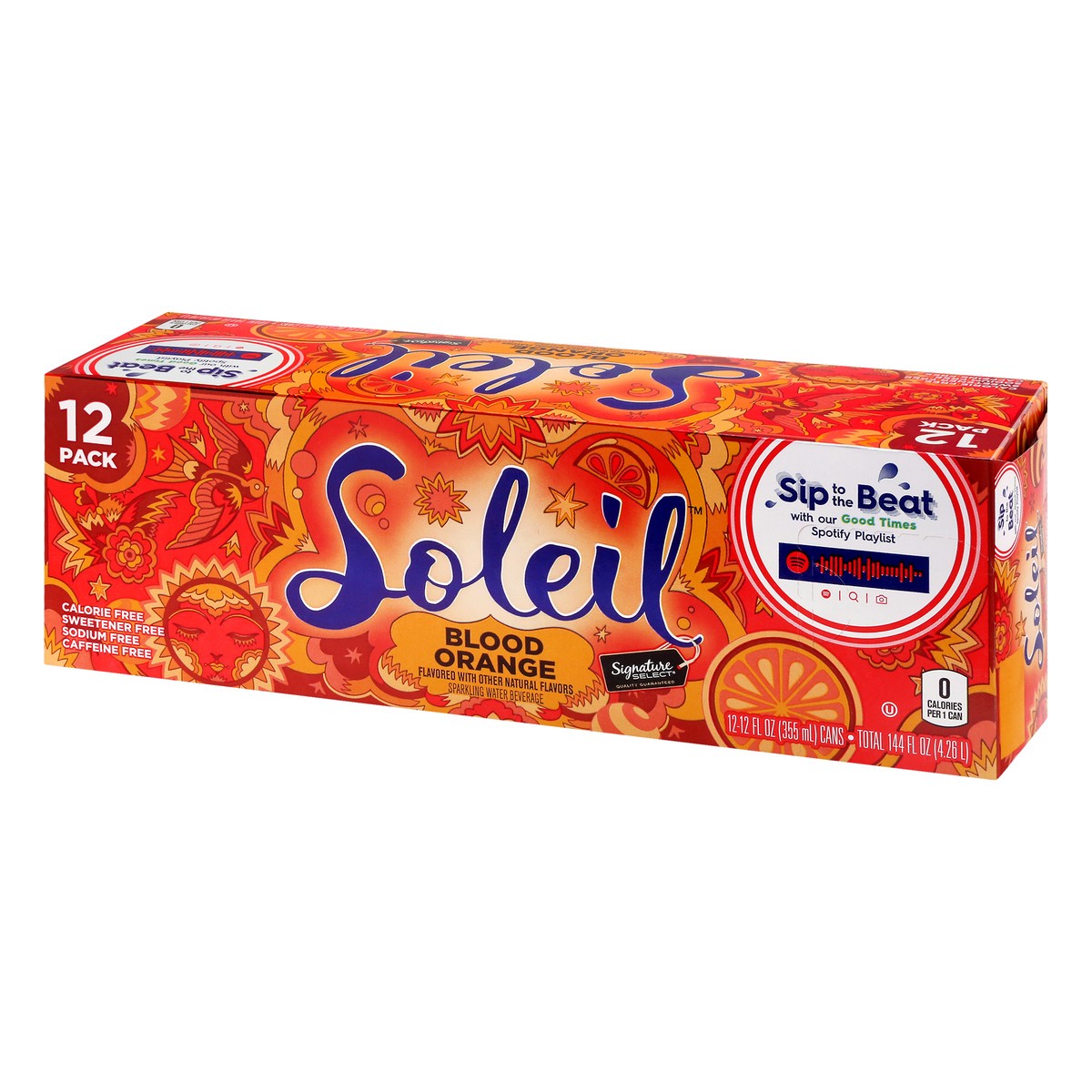 slide 9 of 9, Soleil 12 Pack Blood Orange Sparkling Water 12 ea, 12 ct; 12 fl oz