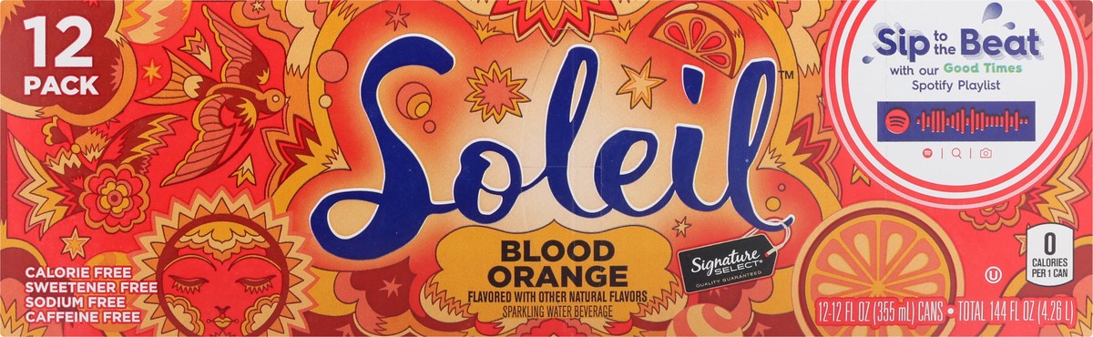 slide 8 of 9, Soleil 12 Pack Blood Orange Sparkling Water 12 ea, 12 ct; 12 fl oz