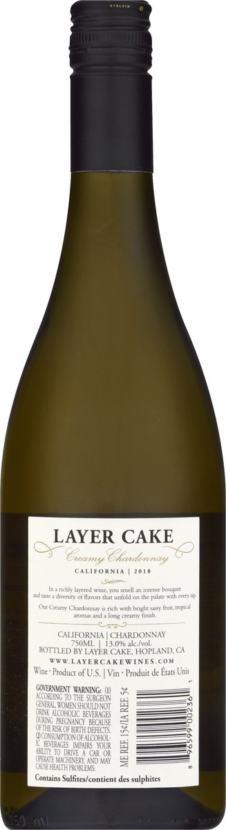 slide 7 of 9, Layer Cake Creamy California Chardonnay 750 ml, 750 ml