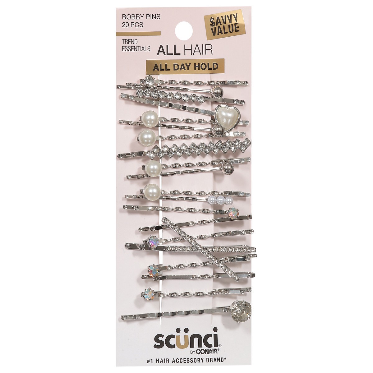 slide 6 of 13, Scunci Silver Sanny Bobby Pins, 20 ct