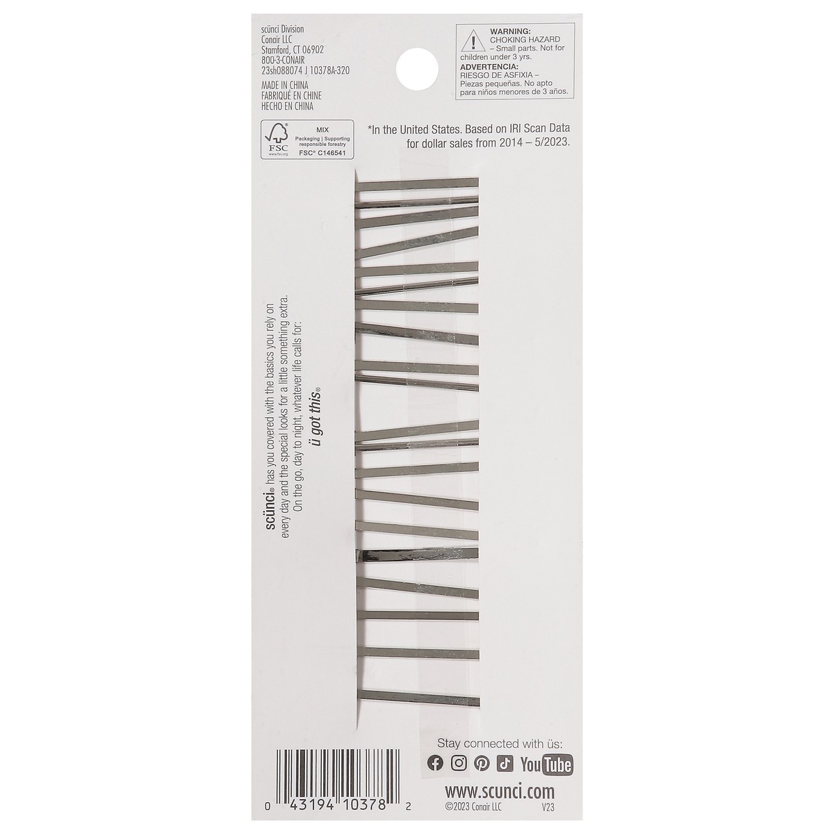 slide 10 of 13, Scunci Silver Sanny Bobby Pins, 20 ct