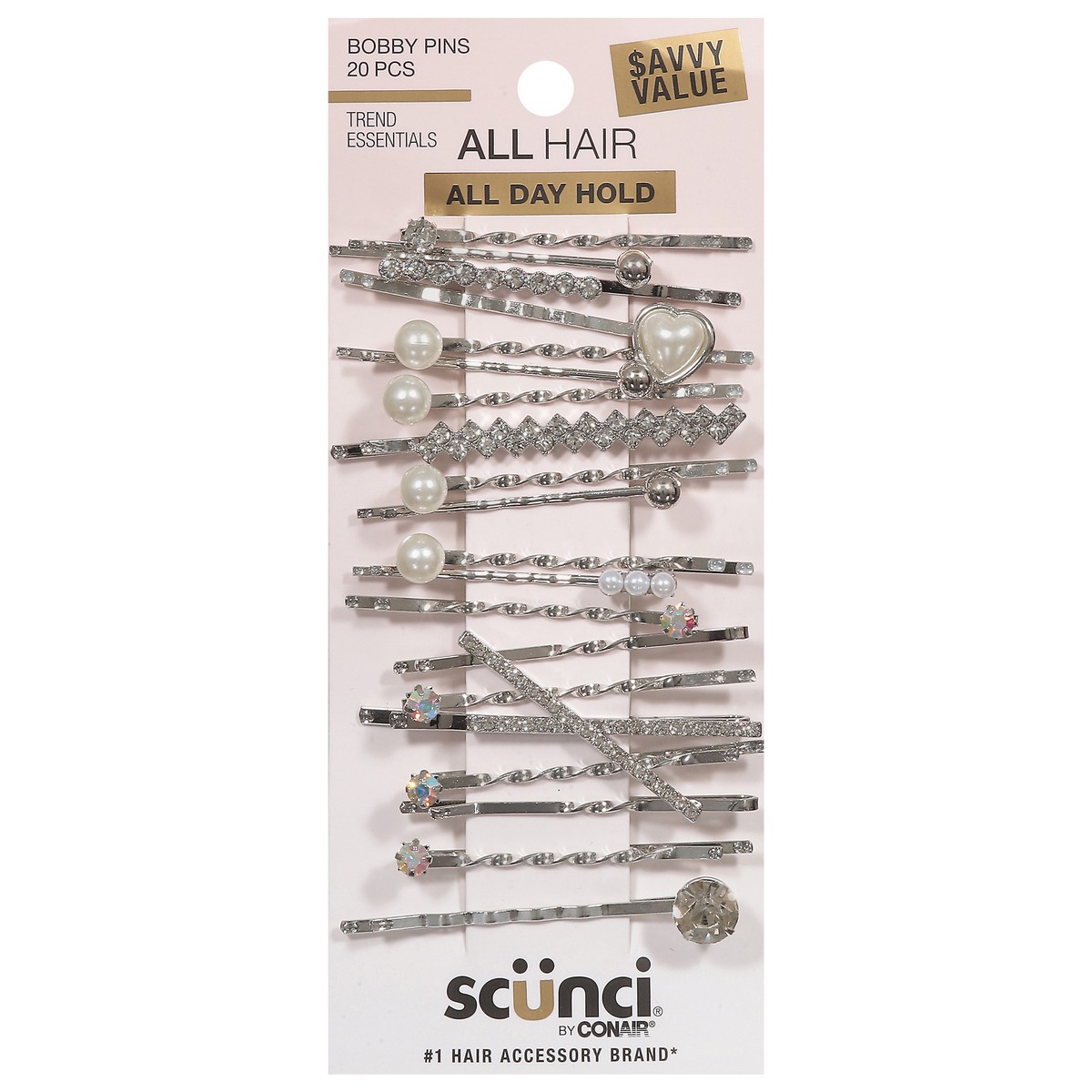 slide 5 of 13, Scunci Silver Sanny Bobby Pins, 20 ct