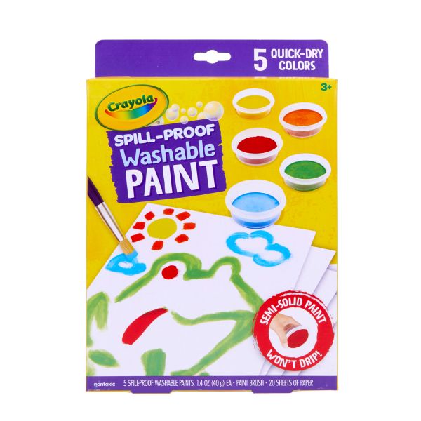 slide 1 of 8, Crayola Spill Proff Washable Paint Kit, 1 ct