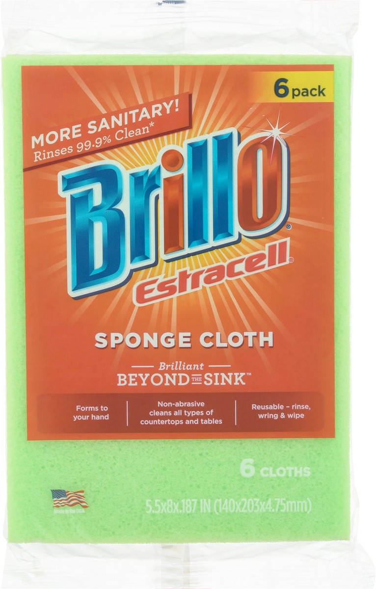 slide 6 of 9, Brillo Estracell Spong Cloth, 6 ct