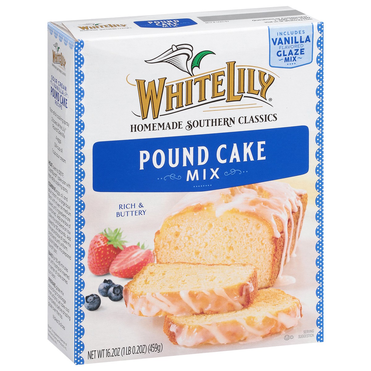 slide 5 of 9, White Lily Pound Cake Mix, 16.2 OZ Box, 16.2 oz