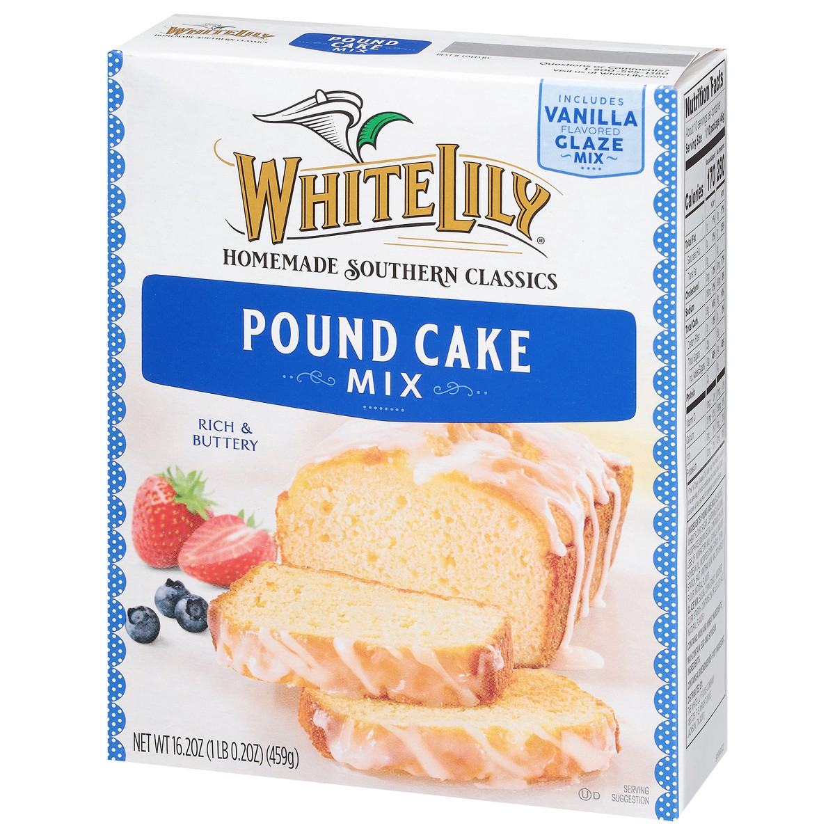 slide 2 of 9, White Lily Pound Cake Mix, 16.2 OZ Box, 16.2 oz