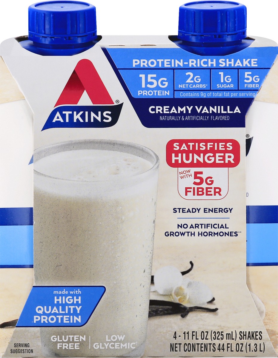 slide 6 of 9, Atkins French Vanilla Nutritional Shake, 4 ct; 11 fl oz