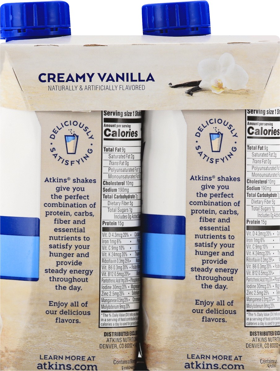 slide 8 of 9, Atkins French Vanilla Nutritional Shake, 4 ct; 11 fl oz