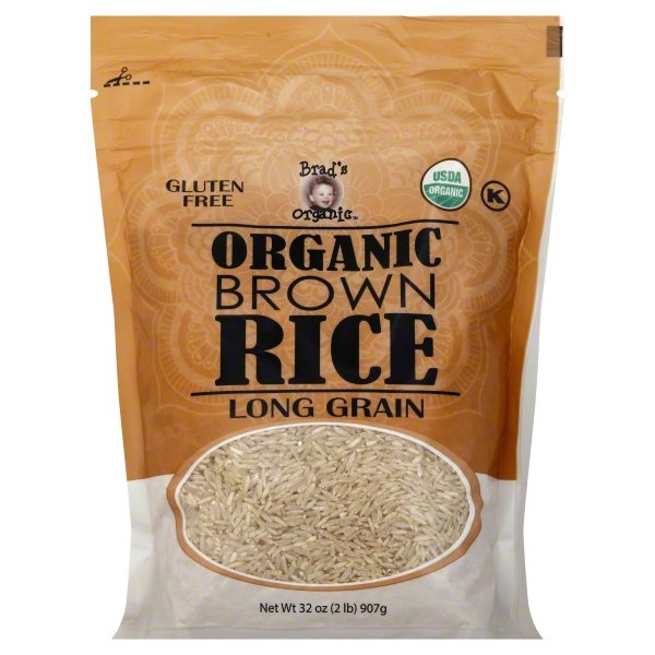 slide 1 of 2, Brad's Organic Long Brown Rice, 32 oz