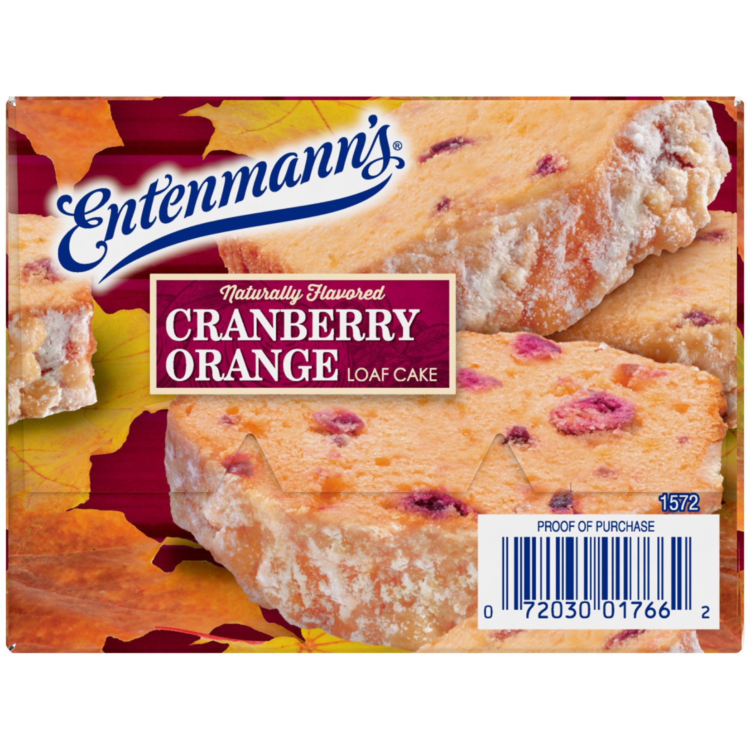 slide 3 of 5, Entenmann's Cranberry Orange Loaf Cake 14.5 oz, 14.5 oz