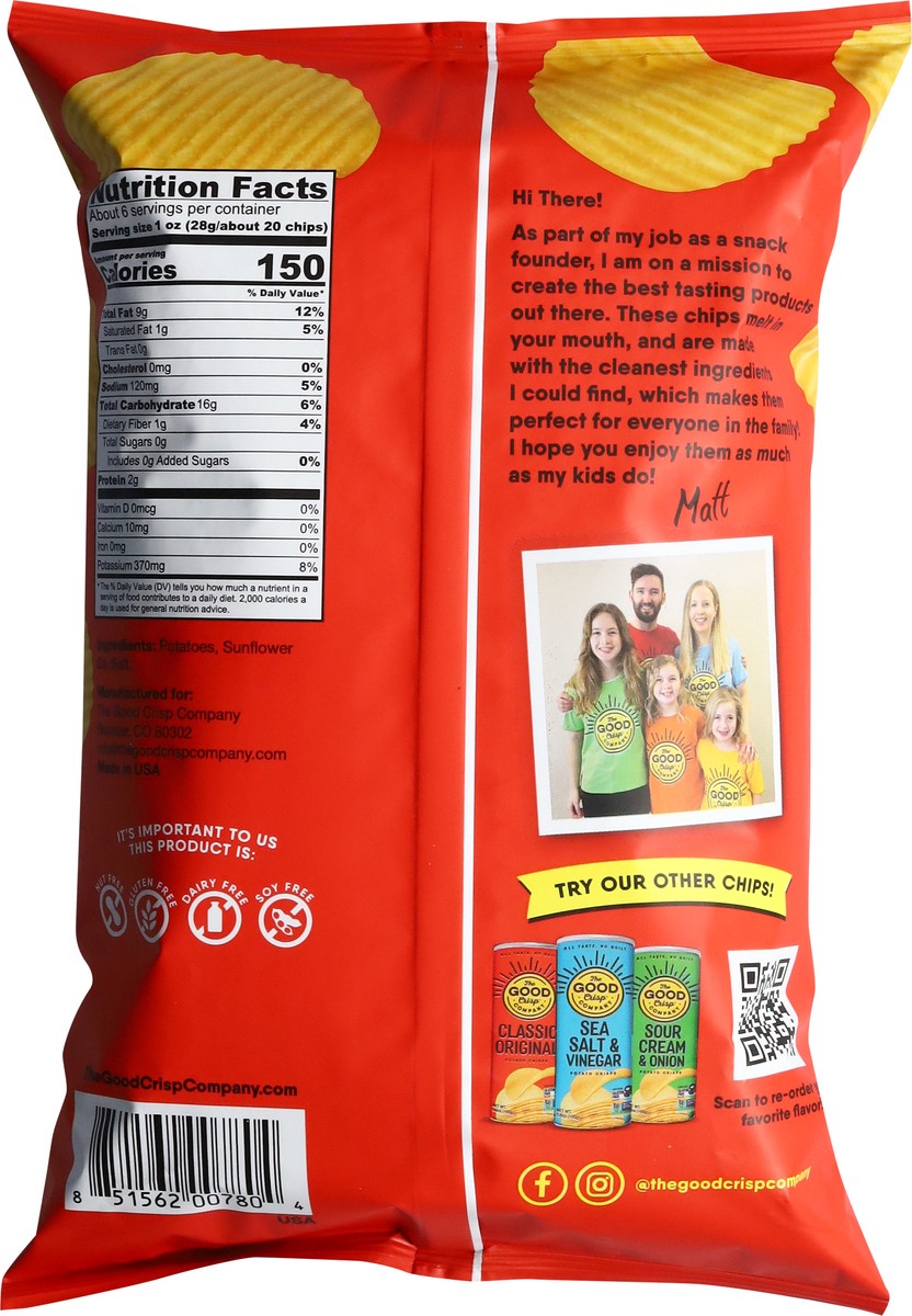 slide 12 of 13, The Good Crisp Company Crinkle Cut Original Potato Chips 5.5 oz, 5.5 oz