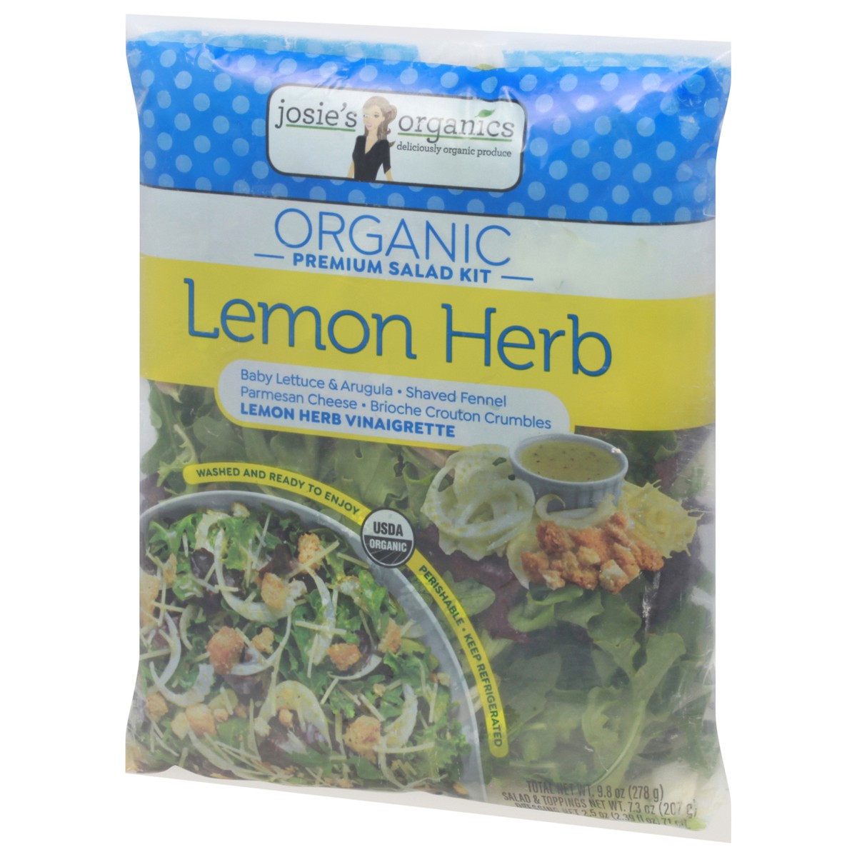 slide 2 of 12, Josie's Organics Lemon Herb Salad Kit, 9.8 oz