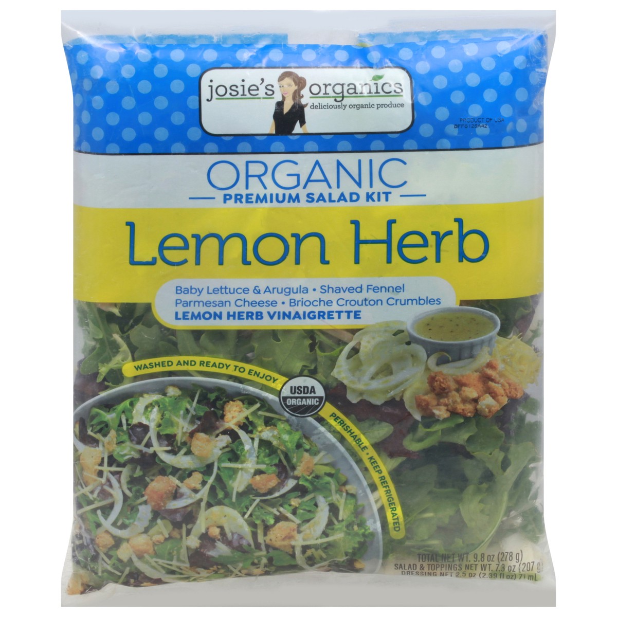 slide 1 of 12, Josie's Organics Lemon Herb Salad Kit, 9.8 oz