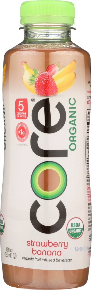 slide 1 of 1, Core Organic Strawberry Banana Beverage - 18 fl oz, 18 fl oz