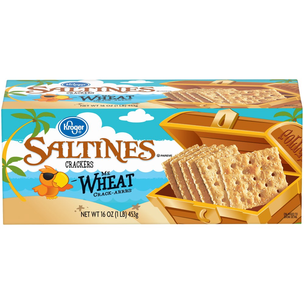 slide 1 of 4, Kroger Saltines Wheat Crackers, 16 oz