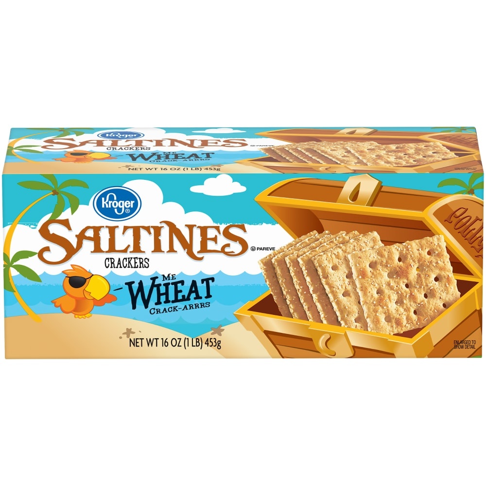 slide 1 of 1, Kroger Saltines Wheat Crackers, 16 oz